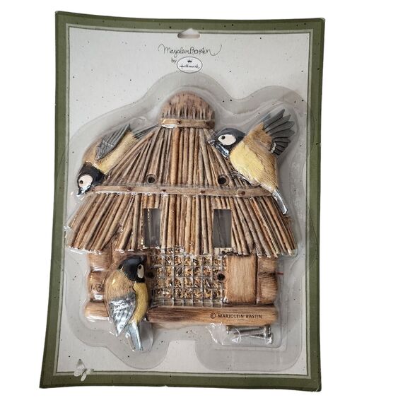 Marjolein Bastin 3D Double Light Switch Cover Tiki Hut Bird Feeder Hallmark New - Picture 1 of 7
